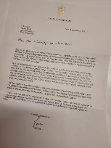 Brevet fra statsministeren